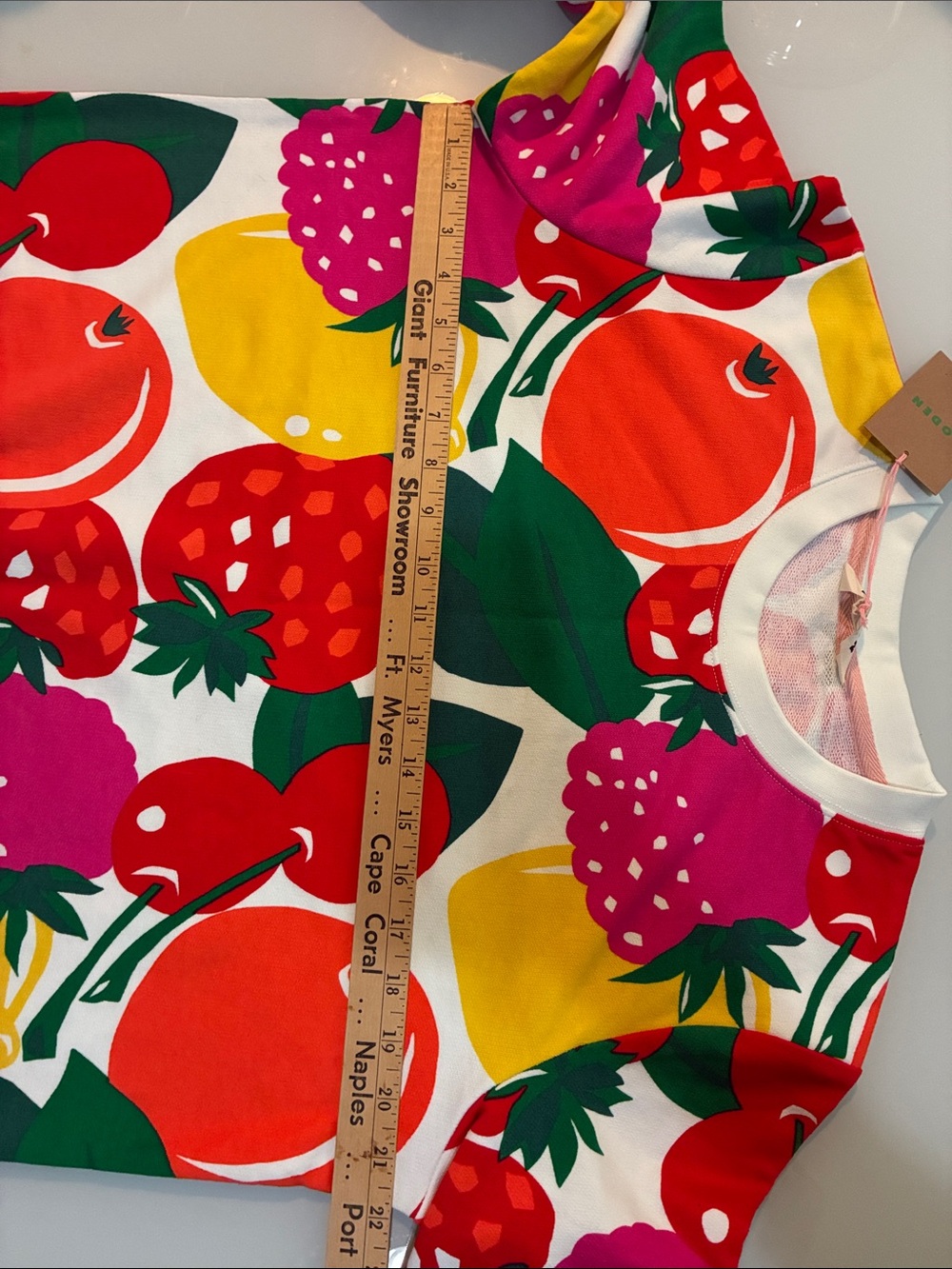 NWT Fruit Print Crewneck cotton Sweatshirt/top Boden colors pop! - Picture 2 of 6